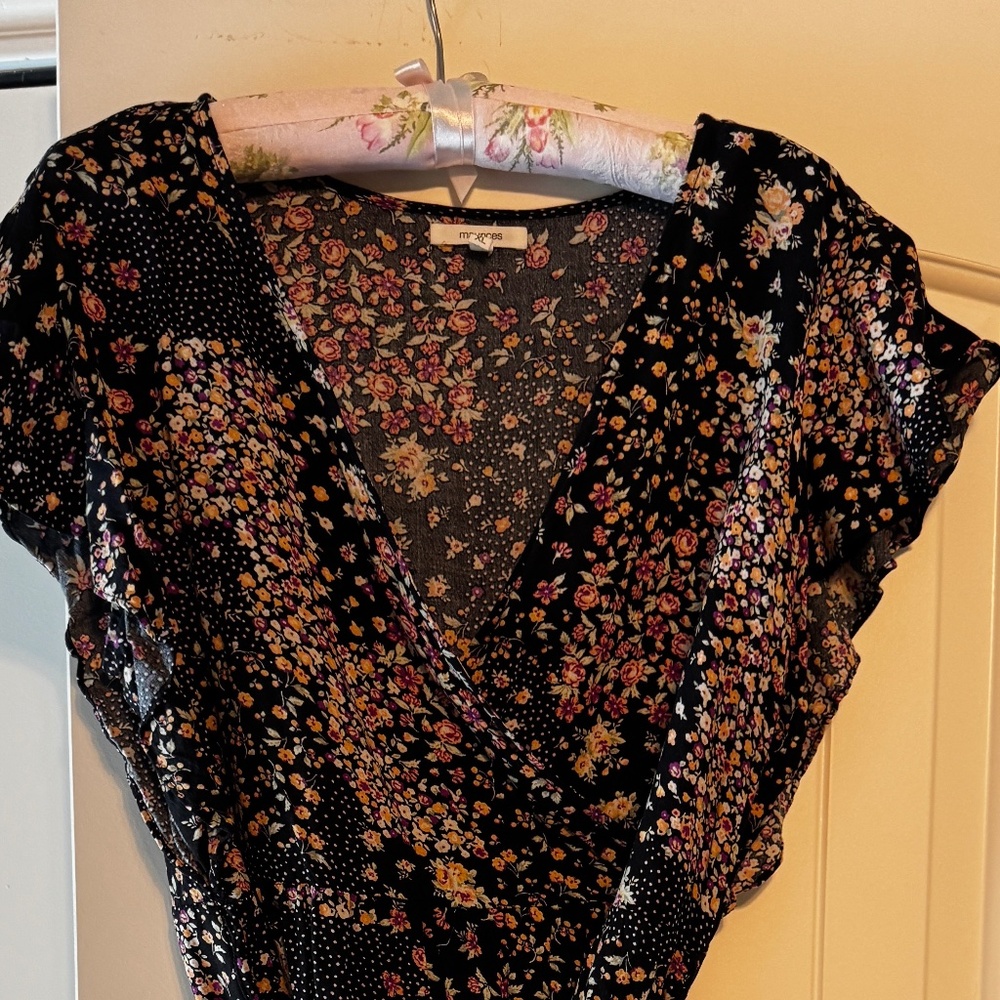 Maurices black floral dress